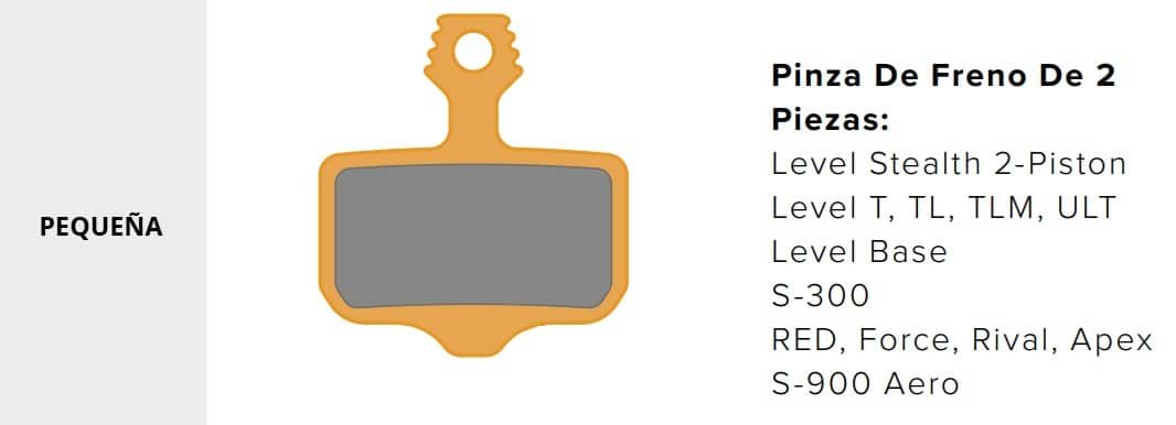 SRAM STL/METAL SMALL PWR LEVEL/AXS/ELIXIR 2 Pistones Organicas