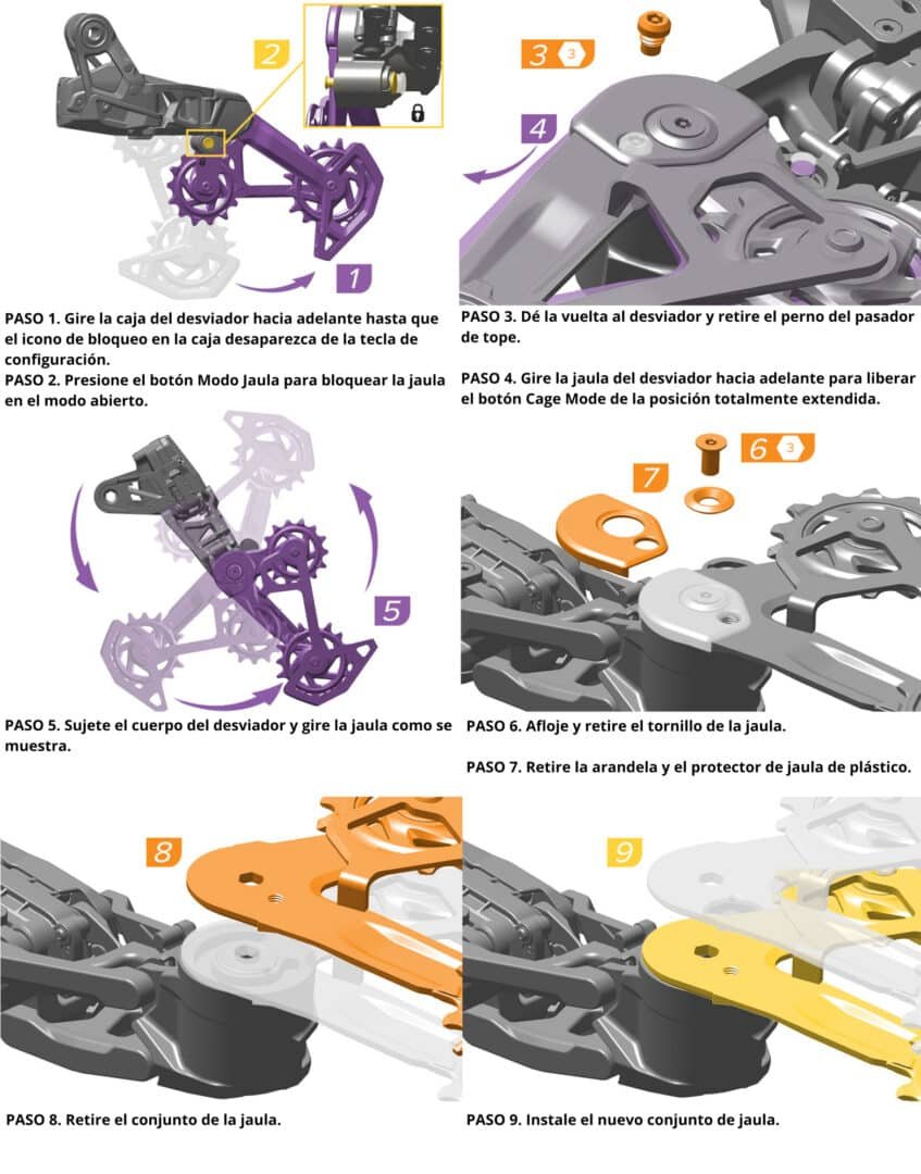 REPUESTO PARA JAULA DE CAMBIO SRAM T-TYPE EAGLE AXS
