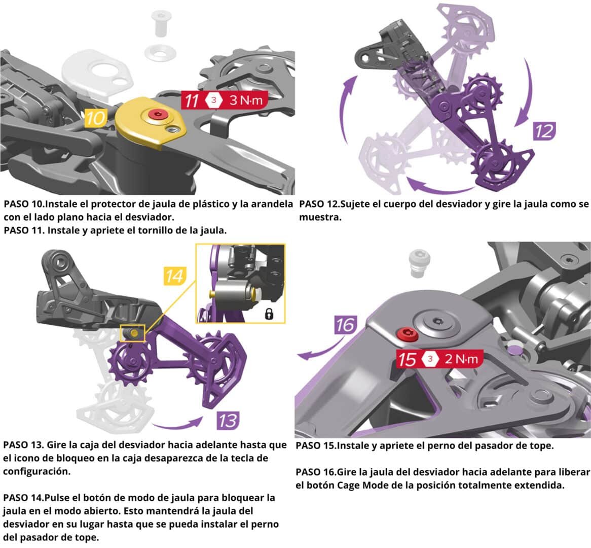 REPUESTO PARA JAULA DE CAMBIO SRAM T-TYPE EAGLE AXS