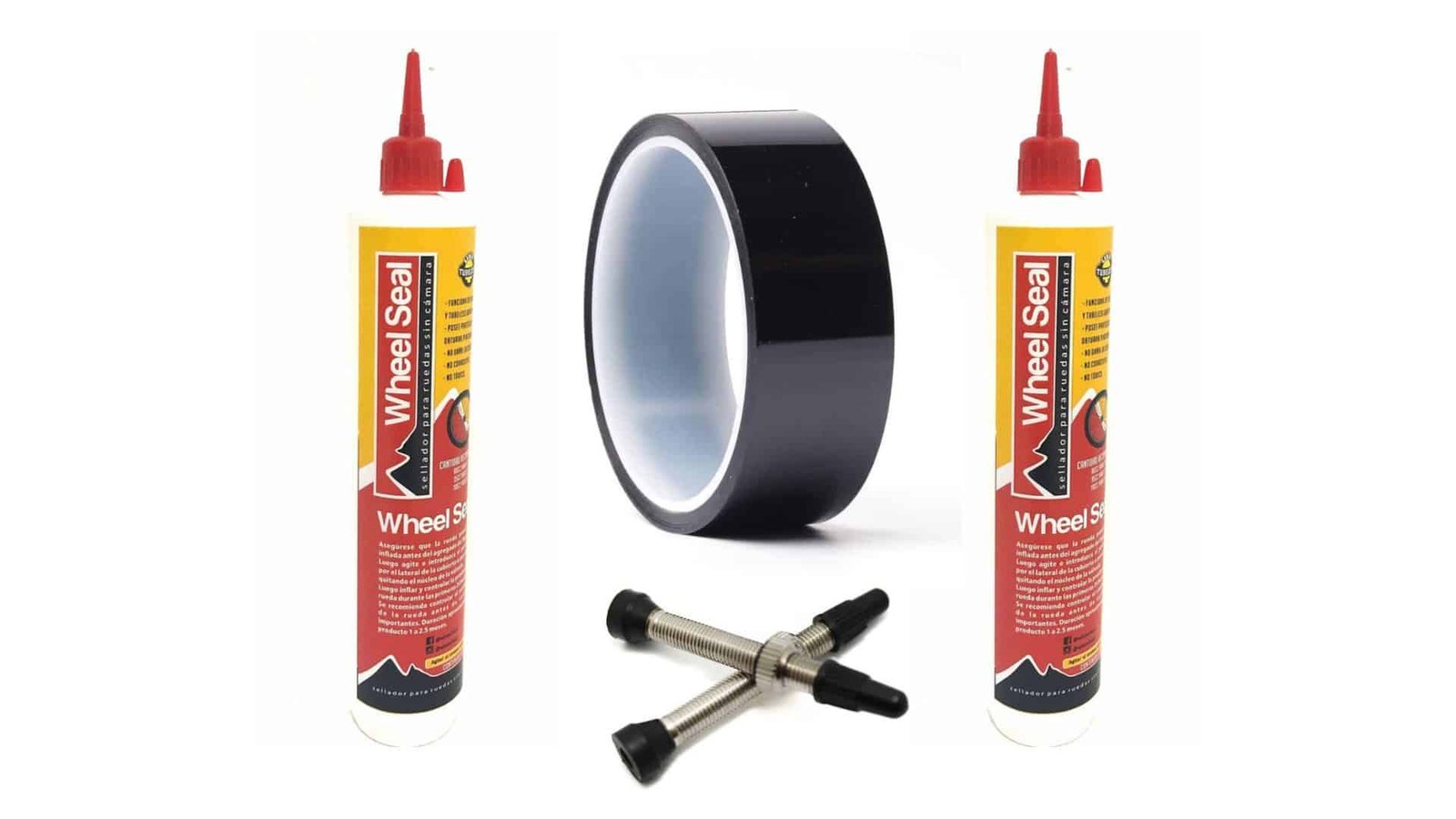 KIT TUBELESS CINTA 32MM + LIQUIDO + VALVULAS 2 Ruedas