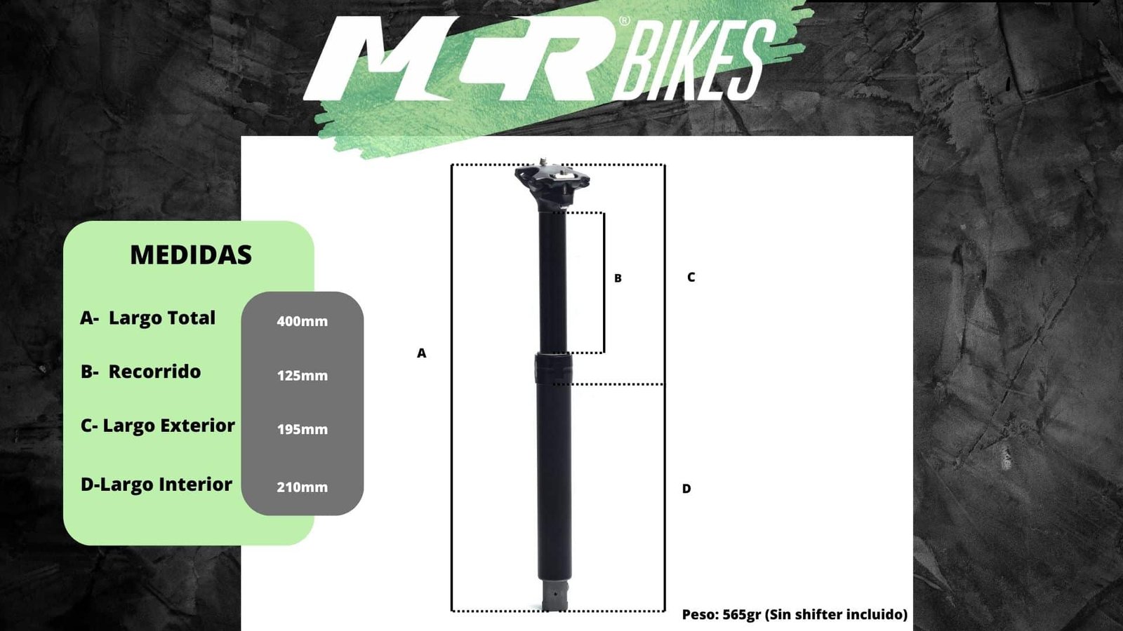 MCR SEATPOST 31.6x125mm